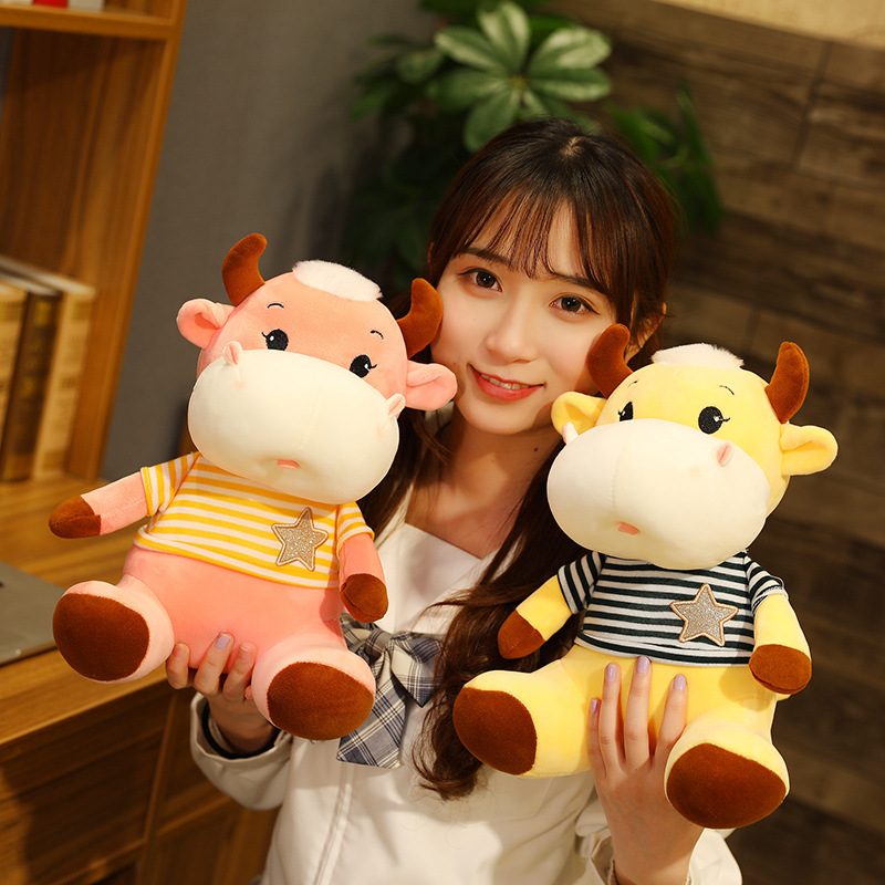 Cute dull cow doll ragdoll calf plush toy customization stuffed