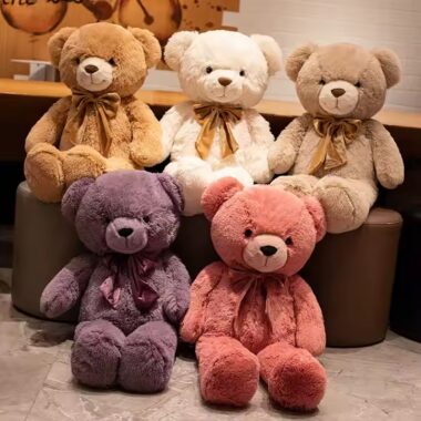 Large Valentine Teddy Bear Plush Toy with Bow