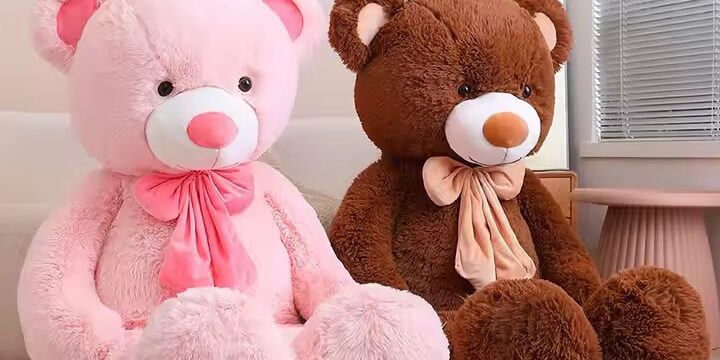 Large Valentine Teddy Bear Plush Toy with Bow