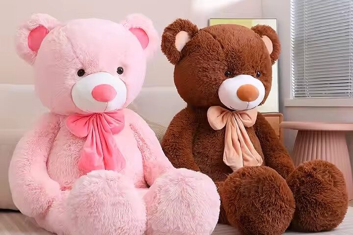 Large Valentine Teddy Bear Plush Toy with Bow