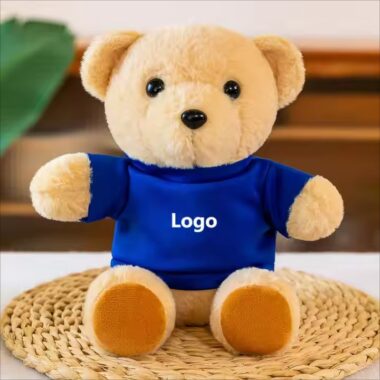 Custom Teddy Bear Plush Toy with Printed T-Shirt – Soft Promotional Stuffed Toy