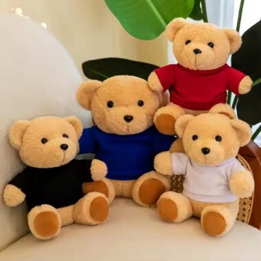 Custom Teddy Bear Plush Toy with Printed T-Shirt – Soft Promotional Stuffed Toy