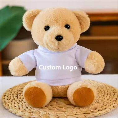 Custom Teddy Bear Plush Toy with Printed T-Shirt – Soft Promotional Stuffed Toy