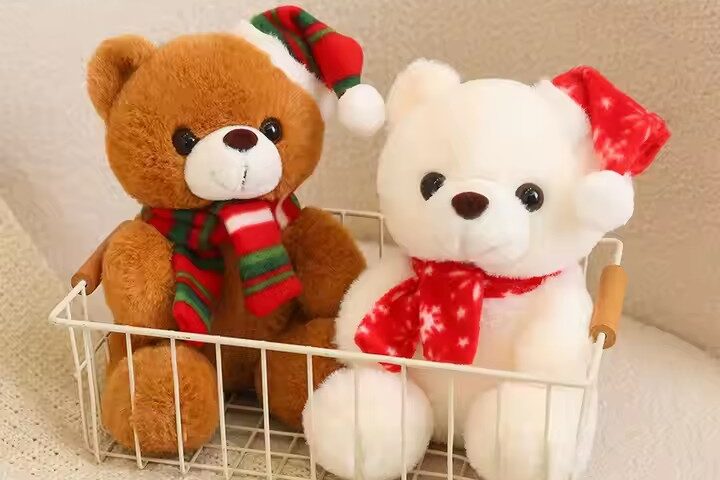 Custom Christmas Teddy Bear with Scarf Plush Toy