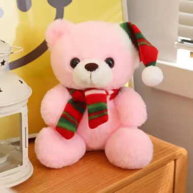 Custom Christmas Teddy Bear with Scarf Plush Toy