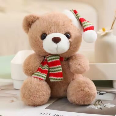 Custom Christmas Teddy Bear with Scarf Plush Toy