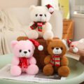 Custom Christmas Teddy Bear with Scarf Plush Toy