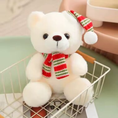 Custom Christmas Teddy Bear with Scarf Plush Toy