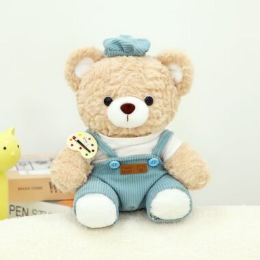 Artist teddy bear plush wearing a painter’s outfit and hat
