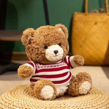 Soft birthday teddy bear plush doll designed for gifting