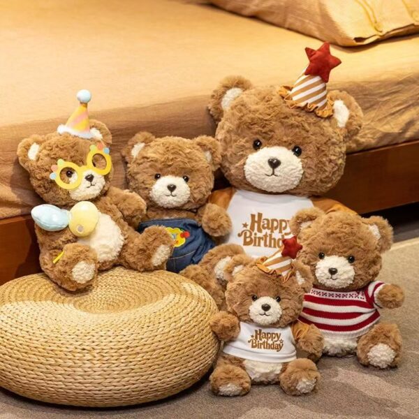 Soft birthday teddy bear plush doll designed for gifting
