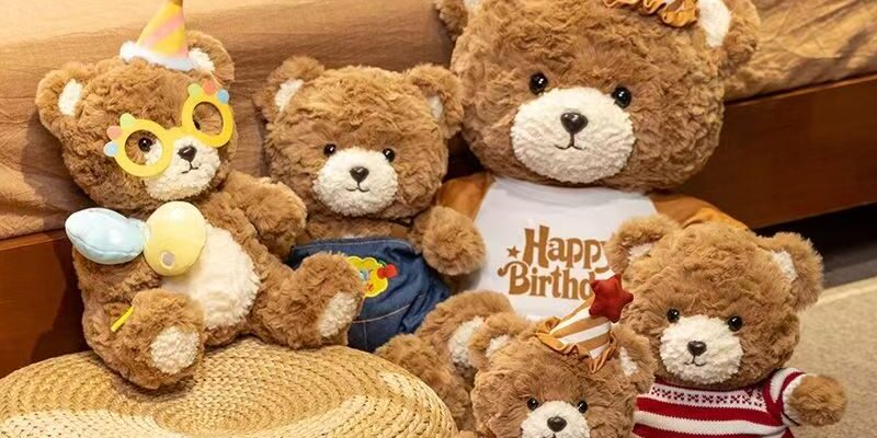 Soft birthday teddy bear plush doll designed for gifting