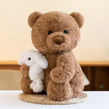 Cartoon cute teddy bear plush toy for gifting and decor