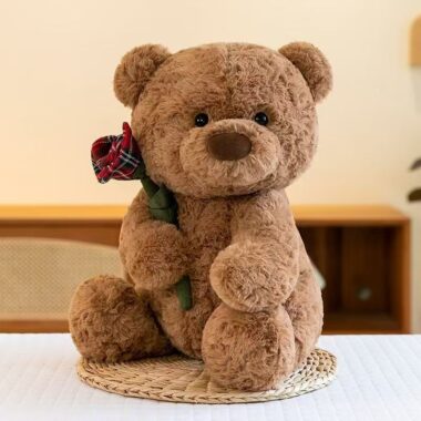 Cartoon cute teddy bear plush toy for gifting and decor
