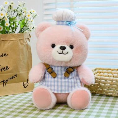 Cute chef teddy bear plush toy for gifting and décor
