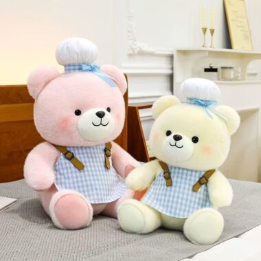Cute chef teddy bear plush toy for gifting and décor