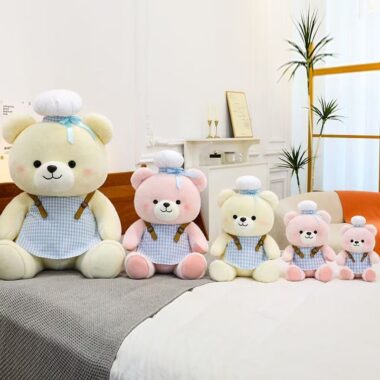 Cute chef teddy bear plush toy for gifting and décor
