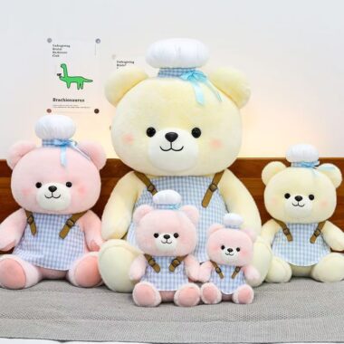 Cute chef teddy bear plush toy for gifting and décor