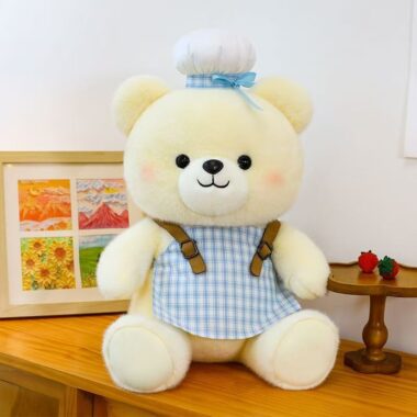 Cute chef teddy bear plush toy for gifting and décor
