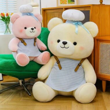 Cute chef teddy bear plush toy for gifting and décor