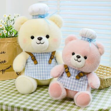 Cute chef teddy bear plush toy for gifting and décor