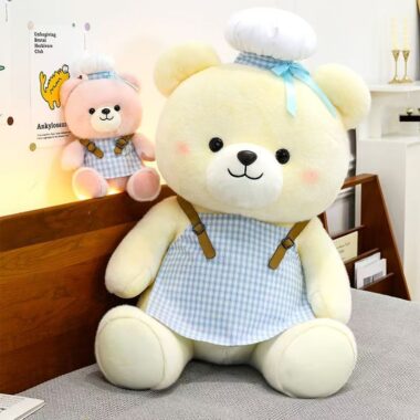 Cute chef teddy bear plush toy for gifting and décor