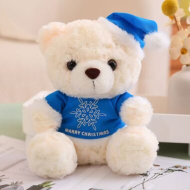 Cute Christmas teddy bear plush for holiday gifting