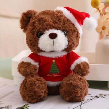 Cute Christmas teddy bear plush for holiday gifting