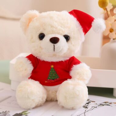 Cute Christmas teddy bear plush for holiday gifting