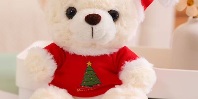 Cute Christmas teddy bear plush for holiday gifting