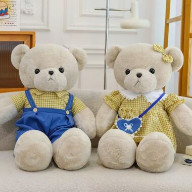 Cute couple teddy bear plush set for romantic gifts