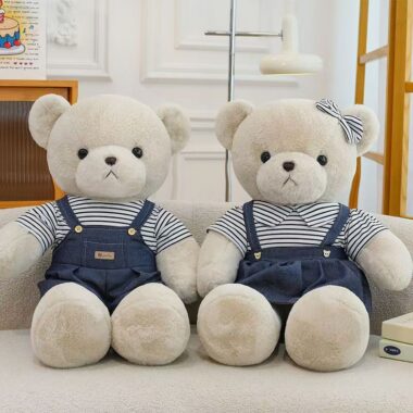 Cute couple teddy bear plush set for romantic gifts