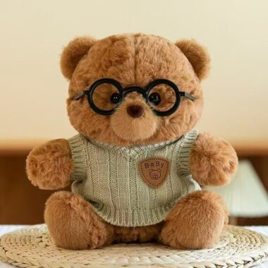 Creative cute teddy bear plush with unique playful design