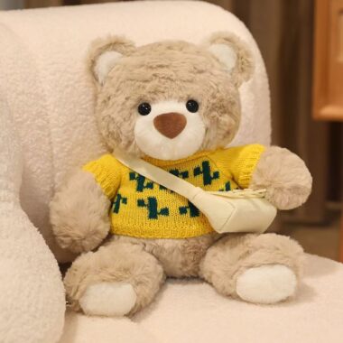 Cute birthday teddy bear plush designed for gifting displays