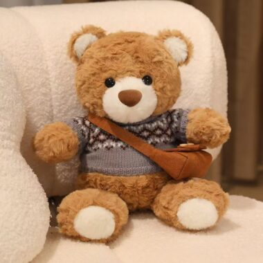 Cute birthday teddy bear plush designed for gifting displays