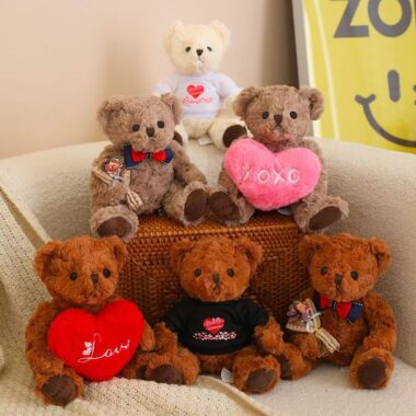 Cute teddy bear plush designed as a girls’ gift item