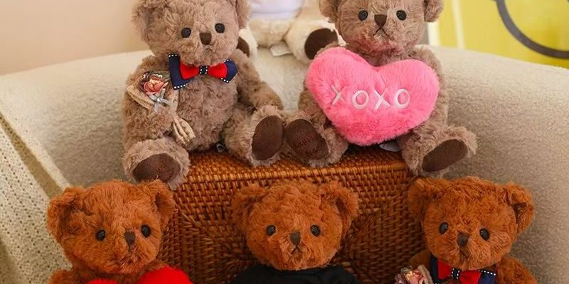 Cute teddy bear plush designed as a girls’ gift item