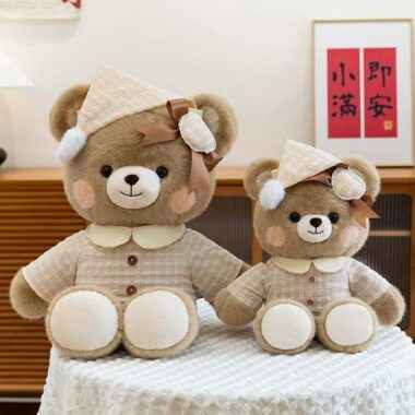 Cute teddy bear sleeping pillow plush for birthday gifts