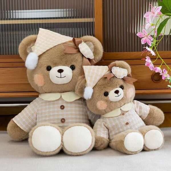 Cute teddy bear sleeping pillow plush for birthday gifts