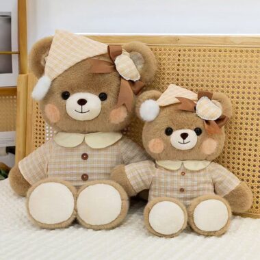 Cute teddy bear sleeping pillow plush for birthday gifts