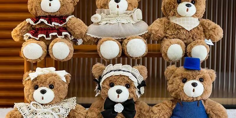 Cute desktop teddy bear plush for office or home décor