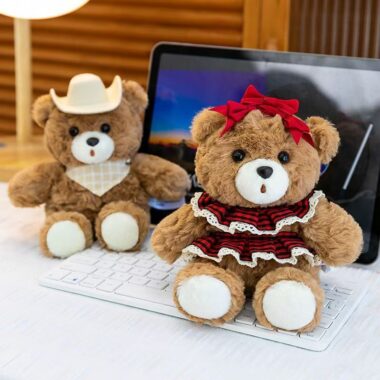 Cute desktop teddy bear plush for office or home décor