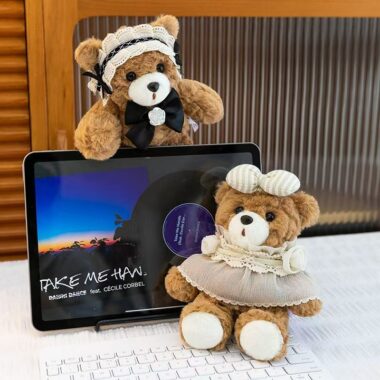 Cute desktop teddy bear plush for office or home décor