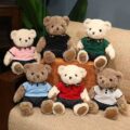 Cute dressed teddy bear plush doll designed for birthday gifts