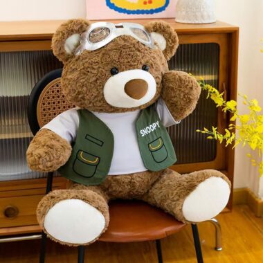 Fashion outfit teddy bear plush toy for gifting and décor
