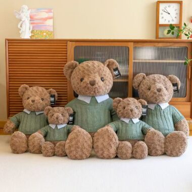 Cute holiday teddy bear plush designed for festive gifting