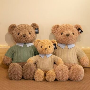 Cute holiday teddy bear plush designed for festive gifting