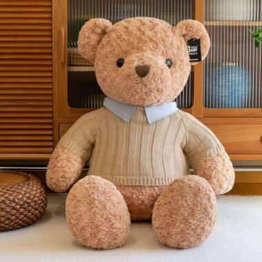 Cute holiday teddy bear plush designed for festive gifting