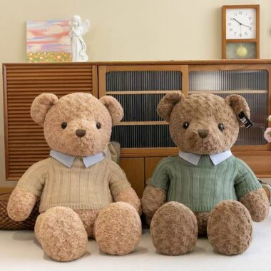 Cute holiday teddy bear plush designed for festive gifting