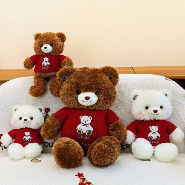 Festive cute teddy bear plush designed for holiday décor